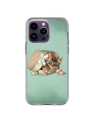Coque iPhone 14 Pro Max Chaton Chat Kitten Boite Bonbon Candy - Maryline Cazenave