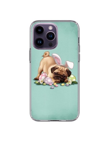 Coque iPhone 14 Pro Max Chien Dog Rabbit Lapin Pâques Easter - Maryline Cazenave