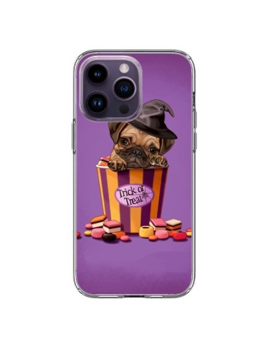 Coque iPhone 14 Pro Max Chien Dog Halloween Sorciere Bonbon - Maryline Cazenave