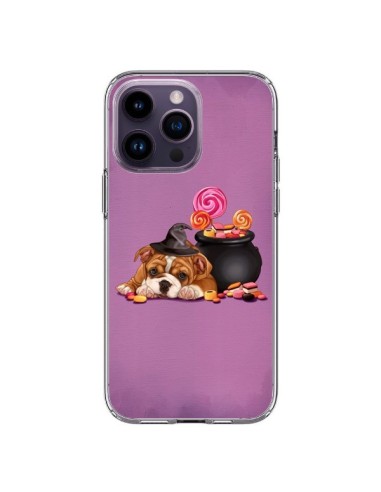 Coque iPhone 14 Pro Max Chien Dog Halloween Sorciere Chaudron Bonbon - Maryline Cazenave