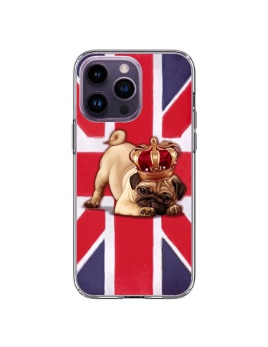 Cover iPhone 14 Pro Max Cane Inglese UK British Queen King Roi Reine - Maryline Cazenave