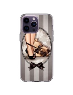iPhone 14 Pro Max Case Lady Black Bow tie Dog Luxe -...