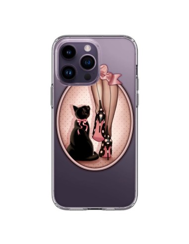 iPhone 14 Pro Max Case Lady Cat Bow tie Polka Scarpe Clear - Maryline Cazenave