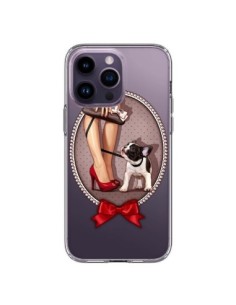 Coque iPhone 14 Pro Max Lady Jambes Chien Bulldog Dog...