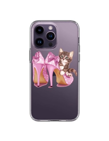 Coque iPhone 14 Pro Max Chaton Chat Kitten Chaussures Shoes Transparente - Maryline Cazenave