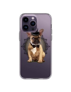 iPhone 14 Pro Max Case Dog Bulldog Bow tie Cappello Clear...