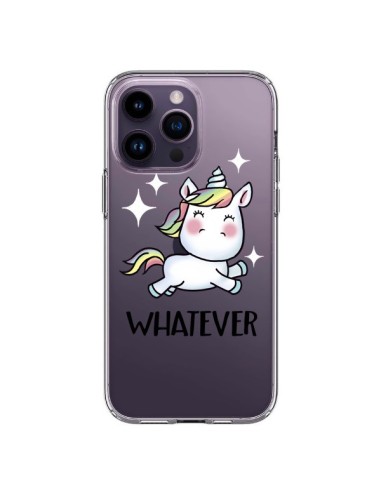 Coque iPhone 14 Pro Max Licorne Whatever Transparente - Maryline Cazenave