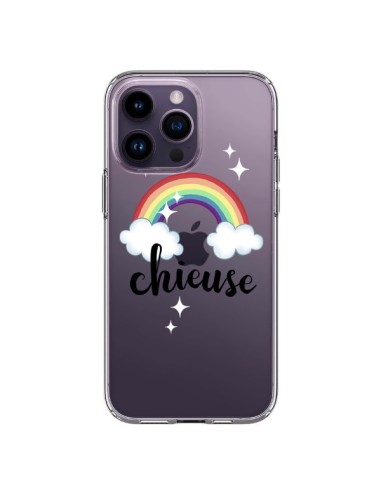 Coque iPhone 14 Pro Max Chieuse Arc En Ciel Transparente - Maryline Cazenave