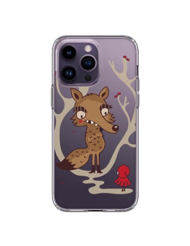 Coque iPhone 14 Pro Max Le Petit Chaperon Rouge Loup Hello Big Wolf Transparente - Maria Jose Da Luz