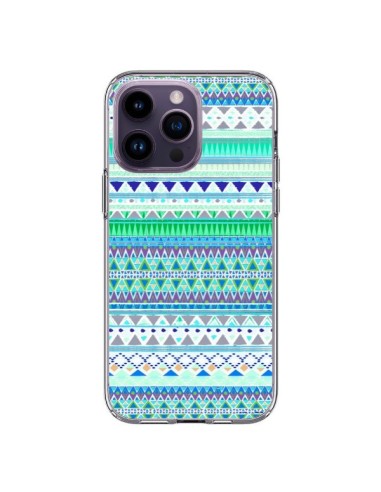 Coque iPhone 14 Pro Max Chenoa Bleu Azteque - Monica Martinez