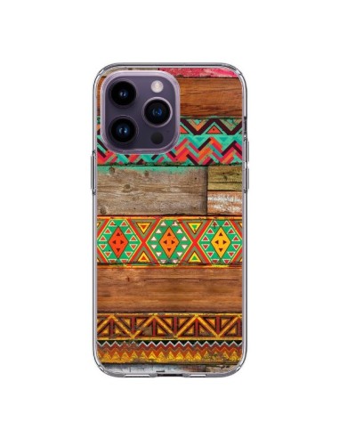 Coque iPhone 14 Pro Max Indian Wood Bois Azteque - Maximilian San