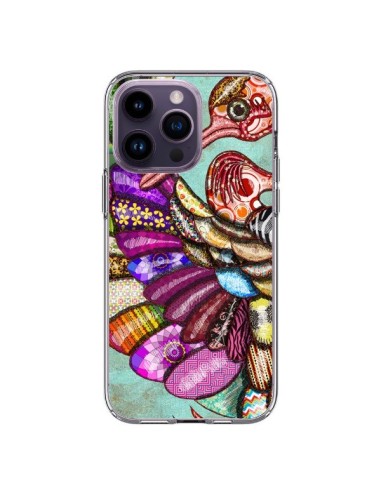 Coque iPhone 14 Pro Max Paon Multicolore Eco Bird - Maximilian San