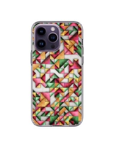 Coque iPhone 14 Pro Max Azteque Triangle Geometric World - Maximilian San