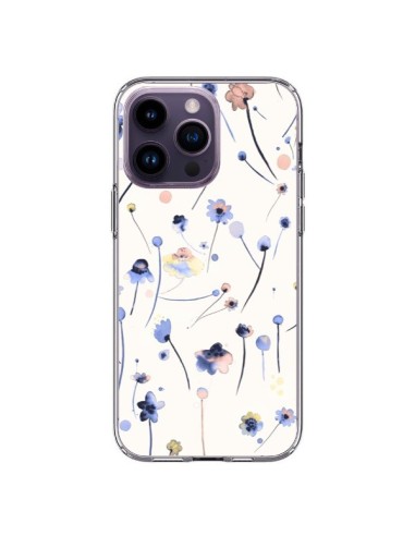 Cover iPhone 14 Pro Max Blue Soft Fiori - Ninola Design