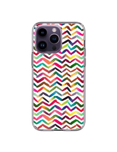 Coque iPhone 14 Pro Max Chevron Stripes Multicolored - Ninola Design