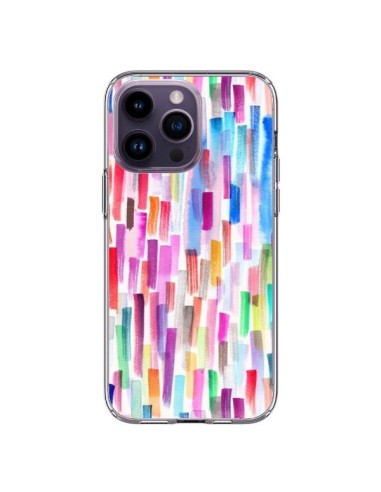 Coque iPhone 14 Pro Max Colorful Brushstrokes Multicolored - Ninola Design