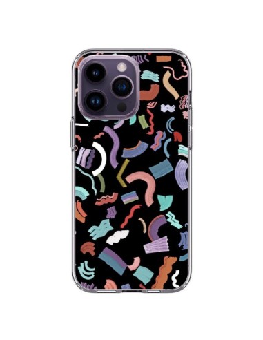 iPhone 14 Pro Max Case Curly and Zigzag Stripes Black - Ninola Design