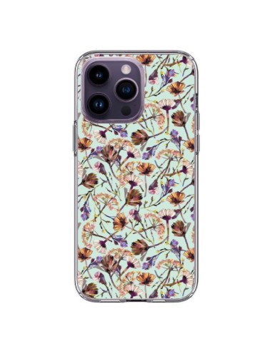 Coque iPhone 14 Pro Max Dry Blue Flowers - Ninola Design