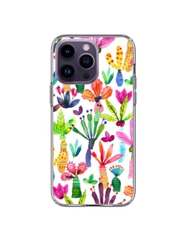 iPhone 14 Pro Max Case Overlapped WaterColor Dots Flowers - Ninola Design