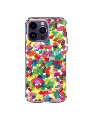 Cover iPhone 14 Pro Max Speckled Watercolor Blu - Ninola Design