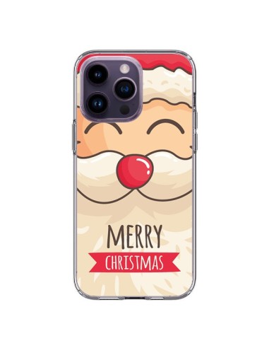Coque iPhone 14 Pro Max Moustache du Père Noël Merry Christmas - Nico