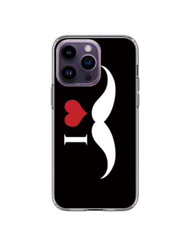 Coque iPhone 14 Pro Max I Love Moustache - Nico