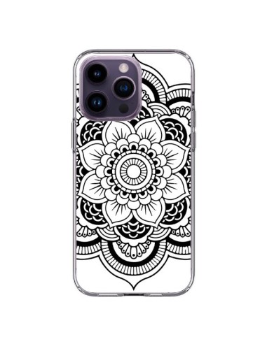 Coque iPhone 14 Pro Max Mandala Noir Azteque - Nico