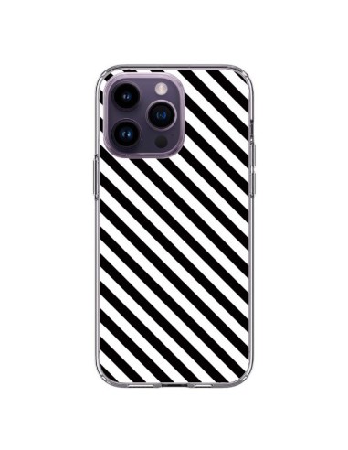 iPhone 14 Pro Max Case Striped Candy White and Black - Nico