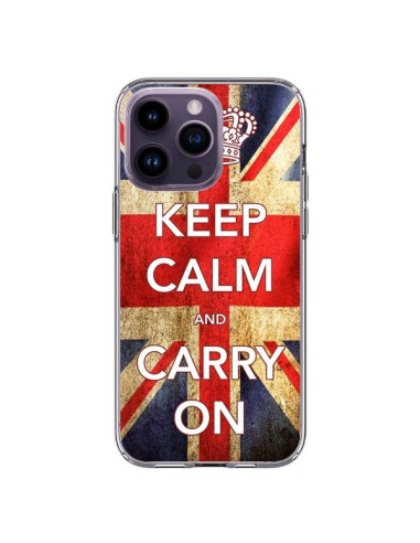 Coque iPhone 14 Pro Max Keep Calm and Carry On - Nico