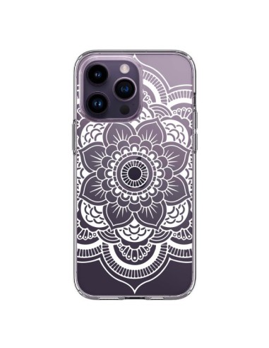 iPhone 14 Pro Max Case Mandala White Aztec Clear - Nico