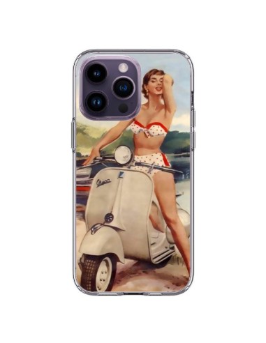 Coque iPhone 14 Pro Max Pin Up With Love From the Riviera Vespa Vintage - Nico