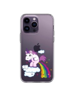 Coque iPhone 14 Pro Max Licorne Caca Arc en Ciel...