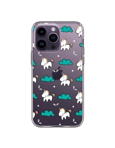 iPhone 14 Pro Max Case Unicorn and Clouds Clear - Nico