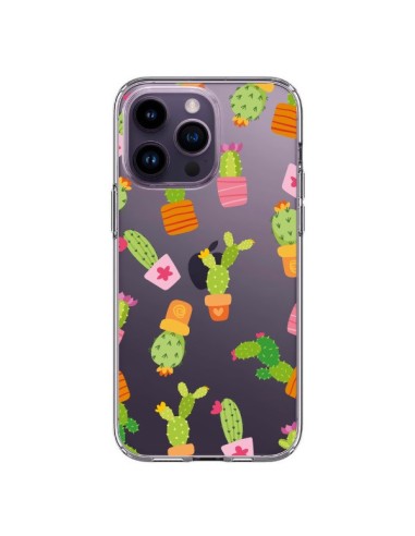 Cover iPhone 14 Pro Max Cactus Colorati Trasparente - Nico
