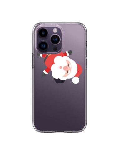 Coque iPhone 14 Pro Max Père Noël et sa Guirlande transparente - Nico