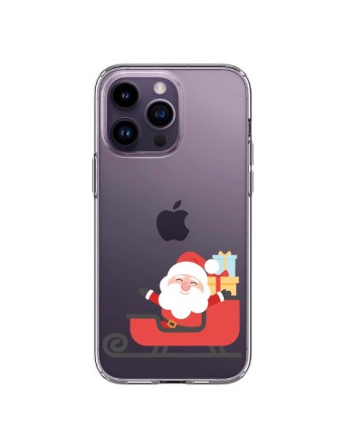 Coque iPhone 14 Pro Max Père Noël et son Traineau transparente - Nico