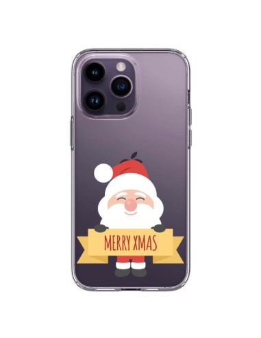 Cover iPhone 14 Pro Max Babbo Natale Trasparente - Nico