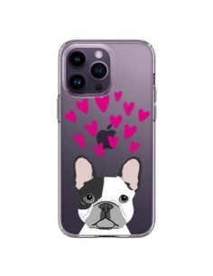 iPhone 14 Pro Max Case Bulldog Heart Dog Clear - Pet...
