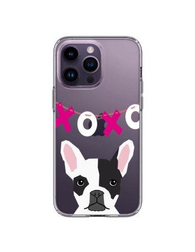 Coque iPhone 14 Pro Max Bulldog Français XoXo Chien Transparente - Pet Friendly