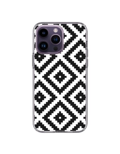 Coque iPhone 14 Pro Max Diamond Chevron Black and White - Pura Vida