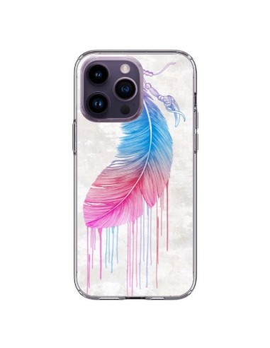 Coque iPhone 14 Pro Max Plume arc-en-ciel - Rachel Caldwell