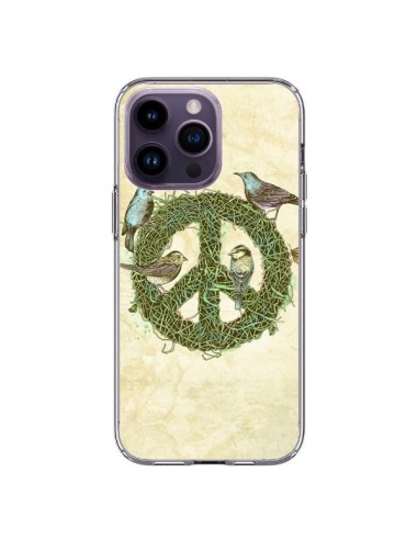 Coque iPhone 14 Pro Max Peace And Love Nature Oiseaux - Rachel Caldwell