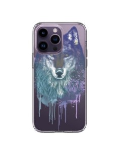 Coque iPhone 14 Pro Max Loup Wolf Animal Transparente -...