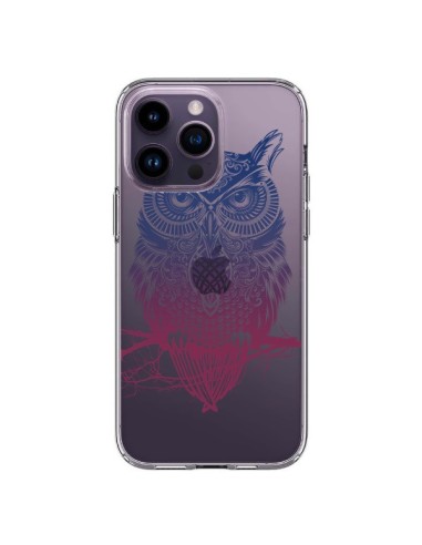 Coque iPhone 14 Pro Max Hibou Chouette Owl Transparente - Rachel Caldwell