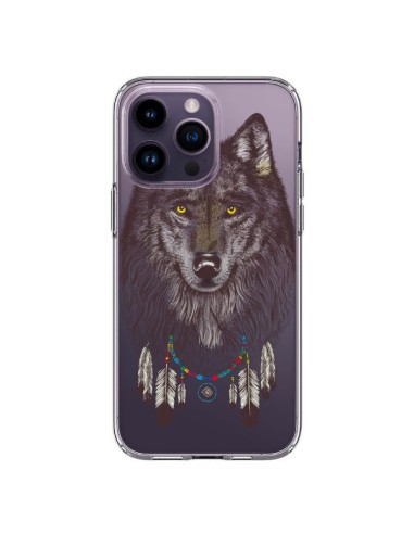 Coque iPhone 14 Pro Max Loup Wolf Attrape Reves Transparente - Rachel Caldwell