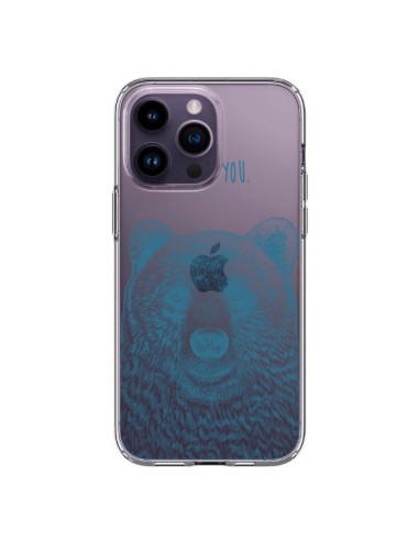 Cover iPhone 14 Pro Max I Love You Orso Trasparente - Rachel Caldwell