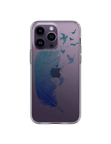 Cover iPhone 14 Pro Max Piuma Vola Uccelli Trasparente - Rachel Caldwell