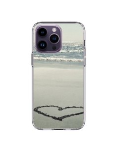 Coque iPhone 14 Pro Max Coeoeur Plage Beach Mer Sea Love...