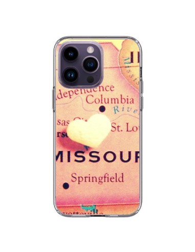 Coque iPhone 14 Pro Max Carte Map Missouri Coeoeur - R Delean