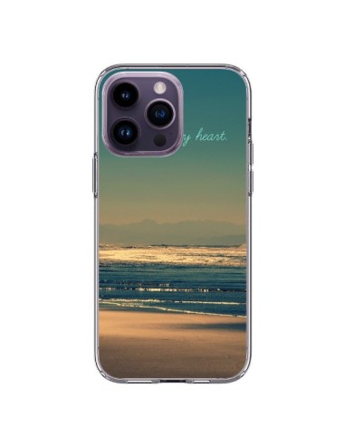 Coque iPhone 14 Pro Max Be still my heart Mer Sable Beach Ocean - R Delean